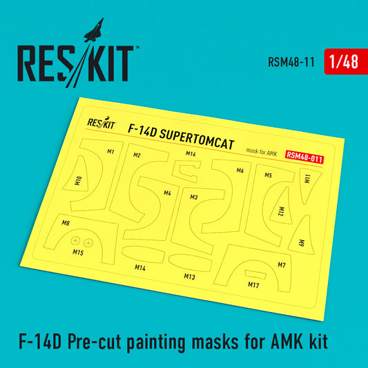 F-14D "Tomcat" Pre-cut painting masks for AMK kit (1/48)