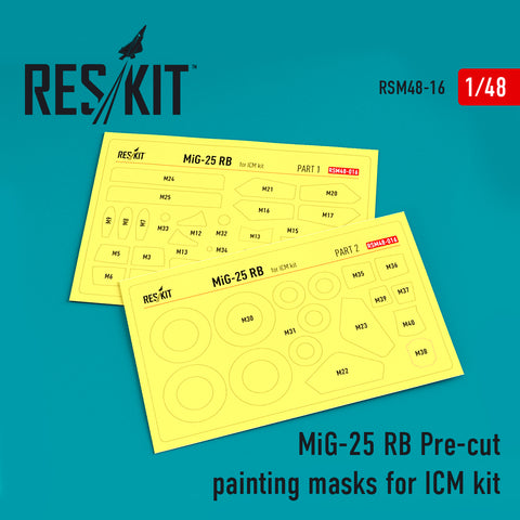 MiG-25RB Pre-cut painting masks for ICM kit (1/48)
