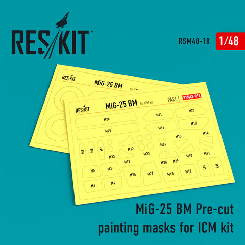 MiG-25BM Pre-cut painting masks for ICM kit (1/48)