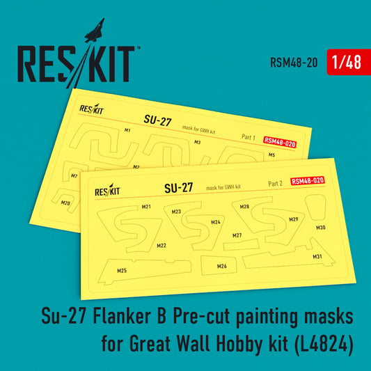 Su-27 Pre-cut painting masks for GWH kit (1/48)