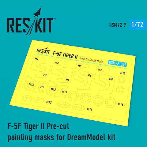 F-5F "Tiger II" Pre-cut painting masks for DreamModel kit (1/72)