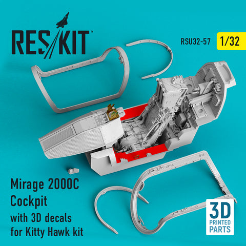 Mirage 2000C Cockpit with 3D decals for Kitty Hawk kit (1/32)