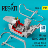 Mirage 2000C Cockpit with 3D decals for Kitty Hawk kit (1/32)