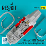 Mirage 2000C Cockpit with 3D decals for Kitty Hawk kit (1/32)