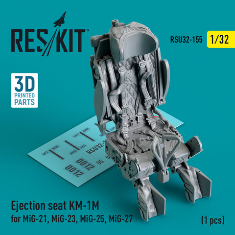 Ejection seat KM-1M for MiG-21, MiG-23, MiG-25, MiG-27 (1 pcs) (3D Printed) (1/32)