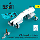 A-7E Corsair II air intakes, wheel bays, landing gears, wheels for Trumpeter kit (3D Printed) (1/32)