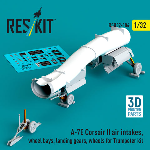 A-7E Corsair II air intakes, wheel bays, landing gears, wheels for Trumpeter kit (3D Printed) (1/32)
