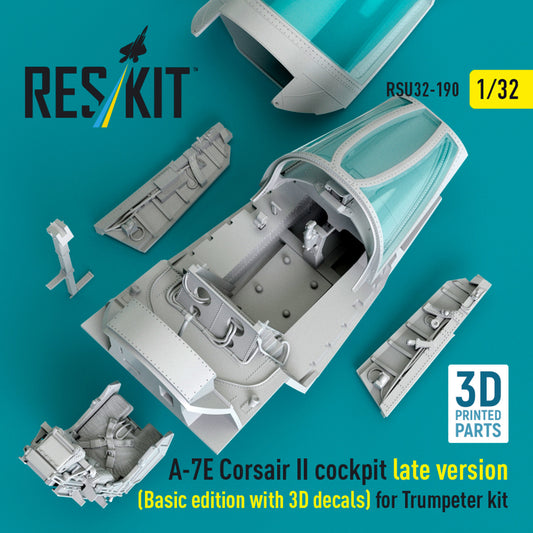 A-7E Corsair II late cockpit (Basic edition with 3D decals) for Trumpeter kit (3D Printed) (1/32)