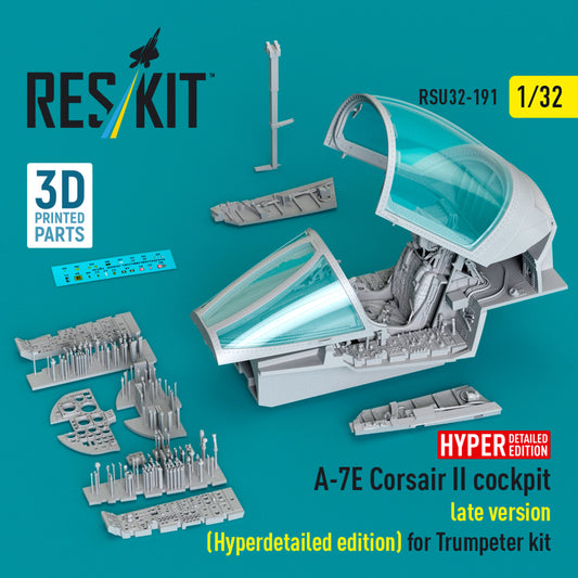 A-7E Corsair II late cockpit (Hyperdetailed edition) for Trumpeter kit (3D Printed) (1/32)