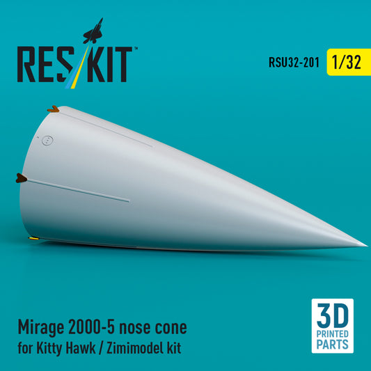 Mirage 2000-5 nose cone for Kitty Hawk / Zimimodel kit (3D Printed) (1/32)