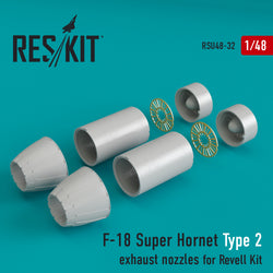 F/A-18 "SUPER HORNET" TYPE 2 EXHAUST NOZZLES FOR REVELL KIT (1/48)
