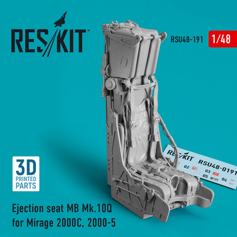 Ejection seat MB Mk.10Q for Mirage 2000C, 2000-5 (3D Printed) (1/48) for Mirage 2000C, 2000-5 (3D Printed) (1/48)