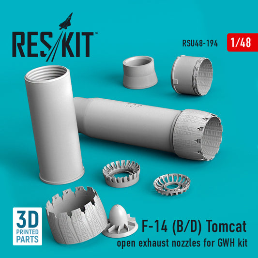 F-14 (B,D) "Tomcat" open exhaust nozzles for GWH kit (3D Printed) (1/48)