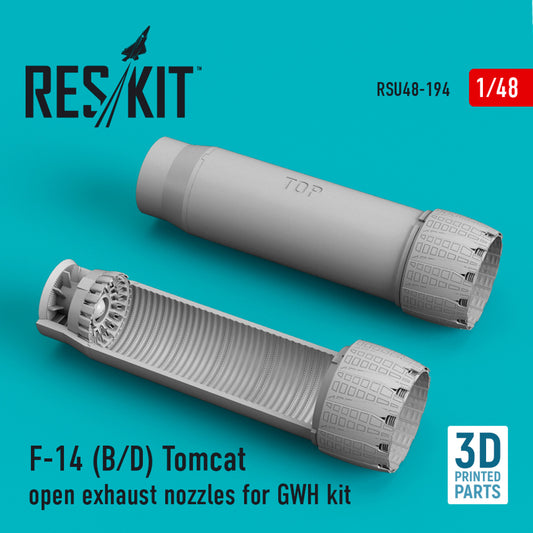 F-14 (B,D) "Tomcat" open exhaust nozzles for GWH kit (3D Printed) (1/48)
