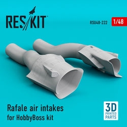 Rafale air intakes for HobbyBoss kit (3D Printed) (1/48)