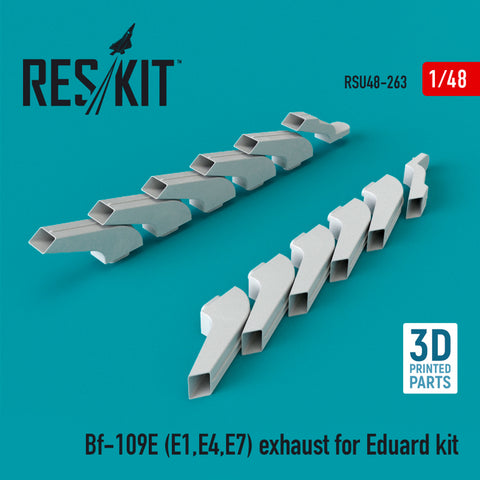 Bf-109E (E1,E4,E7) exhaust for Eduard kit (3D Printed) (1/48)