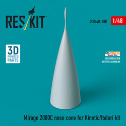 Mirage 2000C nose cone for Kinetic/Italeri kit (3D Printed) (1/48)