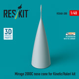 Mirage 2000C nose cone for Kinetic/Italeri kit (3D Printed) (1/48)