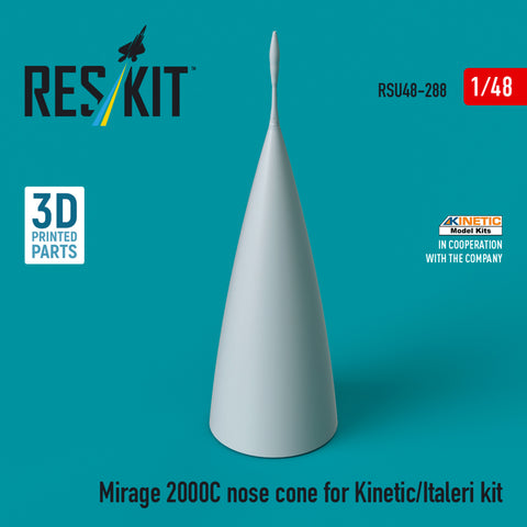 Mirage 2000C nose cone for Kinetic/Italeri kit (3D Printed) (1/48)
