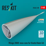 Mirage 2000C nose cone for Kinetic/Italeri kit (3D Printed) (1/48)