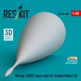 Mirage 2000C nose cone for Kinetic/Italeri kit (3D Printed) (1/48)