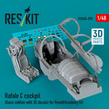 Rafale C cockpit (Basic edition with 3D decals) for Revell/Academy kit (3D printed) (1/48)