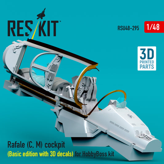 Rafale (C, M) cockpit (Basic edition with 3D decals) for HobbyBoss kit (3D printed) (1/48)