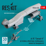 A-7E "Corsair II" air intakes, wheel bays, landing gears, wheels for Hasegawa kit (1/48)