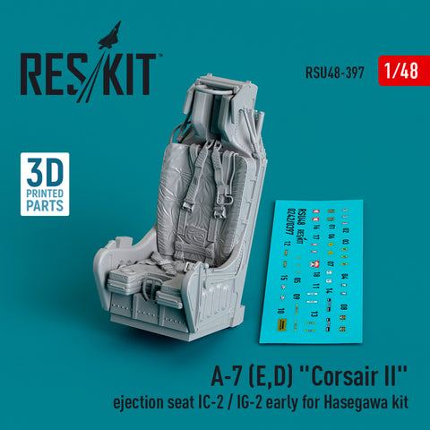 A-7 (E,D) "Corsair II" ejection seat IC-2 / IG-2 early for Hasegawa kit (3D Printed) (1/48)