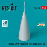 Mirage 2000B nose cone for Kinetic/Italeri kit (3D Printed) (1/48)