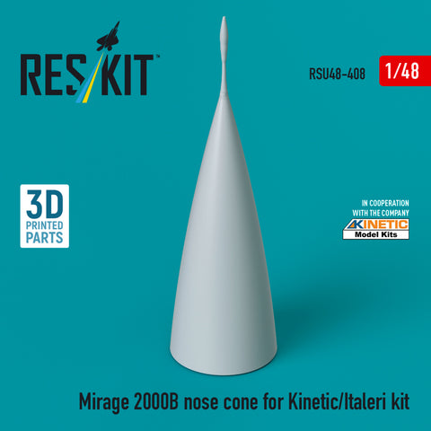 Mirage 2000B nose cone for Kinetic/Italeri kit (3D Printed) (1/48)