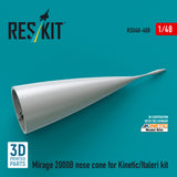 Mirage 2000B nose cone for Kinetic/Italeri kit (3D Printed) (1/48)