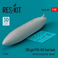 330 gallon FPU-8/A fuel tank for F/A-18 (A,B,C,D) "Hornet" (1 pcs) (3D Printed) (1/48)