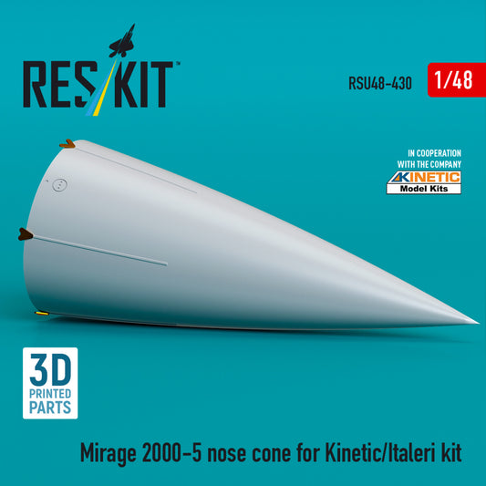Mirage 2000-5 nose cone for Kinetic/Italeri kit (3D Printed) (1/48)