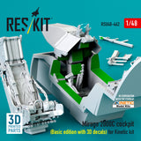 Mirage 2000C cockpit (Basic edition with 3D decals) for Kinetic kit (3D Printed) (1/48)