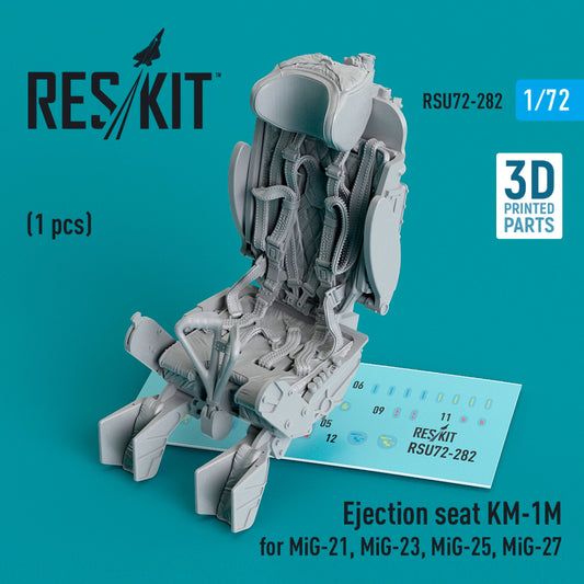 Ejection seat KM-1M for MiG-21, MiG-23, MiG-25, MiG-27 (1 pcs) (3D Printed) (1/72)