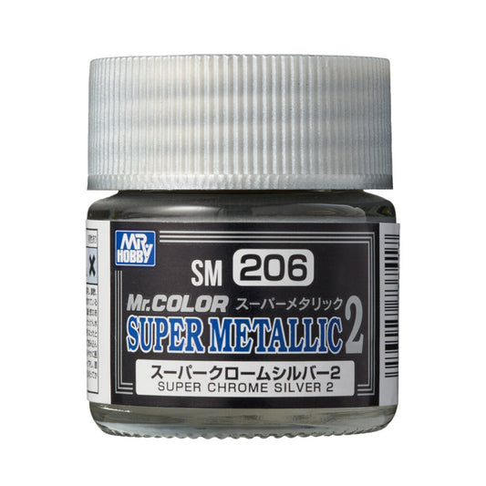 SM-206 Mr. Color Super Metallic Color II Super Chrome Silver II (10ml)