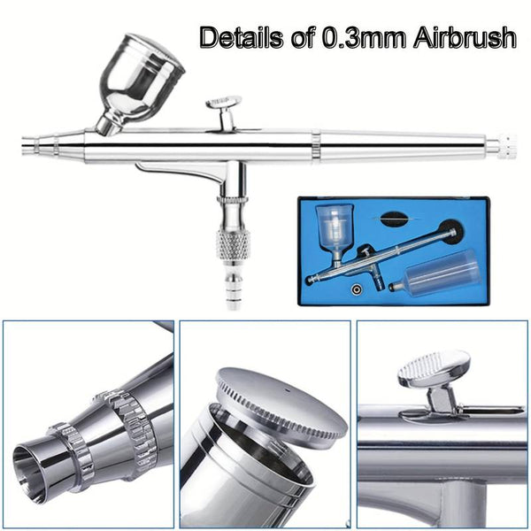 Dual-Action Gravity 0.3mm Nozzle Airbrush