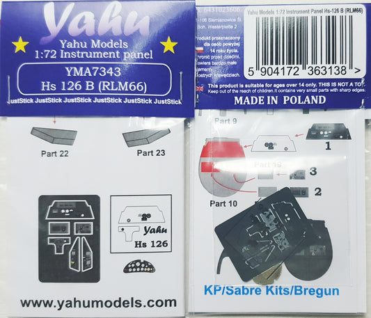 Hs-126 B-1 (RLM66) Instrument Panel (1/72)