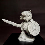 Furan the Destroyer - Barbarian Cat figure