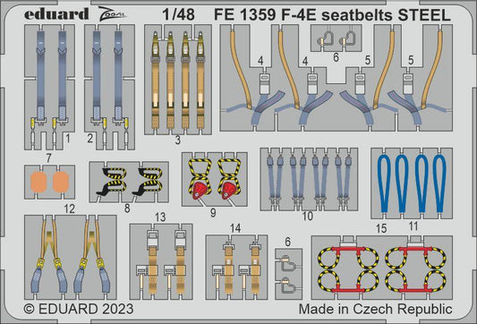 F-4E seatbelts STEEL 1/48 (Meng)