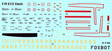 Decals Stencils for A-20B/C/G Boston