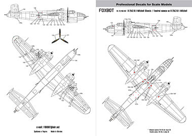 Decals Stencils for B-25C/D/J Mitchell