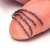 A chain with a rectangular link of 1x1.5 mm, 0.2mm thick, size S