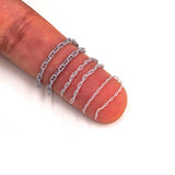 Anchor chain with buttresses with a link 1.5 x 2.5 mm, 0.35mm thick, size M