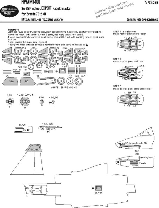 Su-25 Frogfoot EXPERT kabuki masks (1/72)