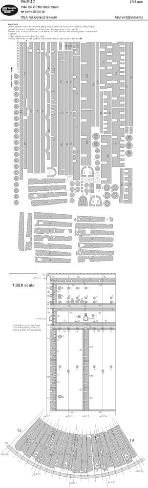SLS Artemis Airbrush Masks for Airfix (1/144)
