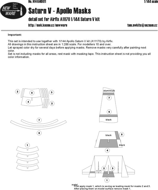 Saturn V - Apollo kabuki masks for Airfix (1/144)