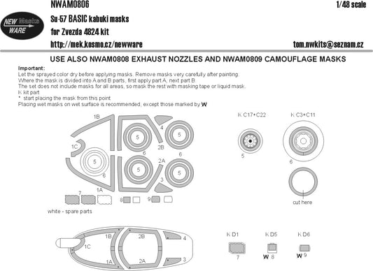 Su-57 BASIC kabuki masks (1/48)