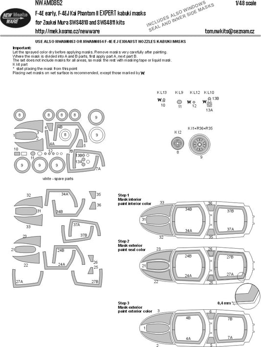 F-4E early, F-4EJ Kai Phantom II EXPERT kabuki masks (1/48)